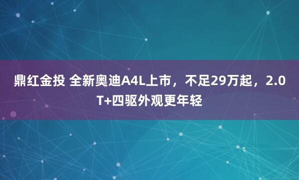 鼎红金投 全新奥迪A4L上市，不足29万起，2.0T+四驱外观更年轻
